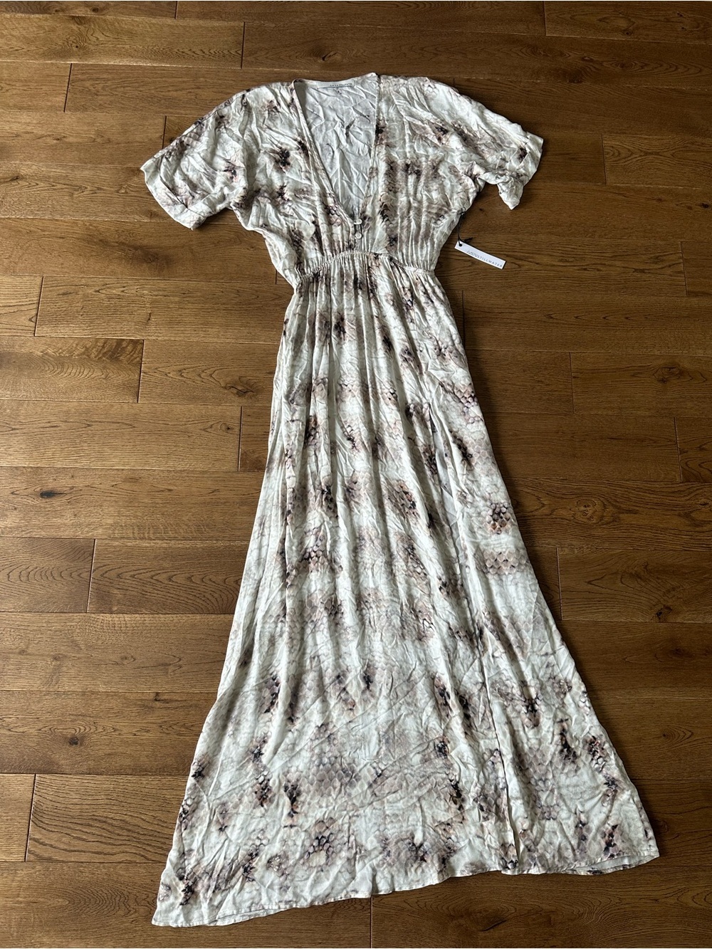 New Stillwater Maxi Dress Snake Print Front Slit Sz Small